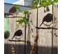 Oiseaux à planter mini rouge -gorge en acier corten (Lot de 3) - METALBIRD