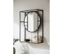 Miroir étagère en métal, verre et bois - AUBRY GASPARD