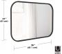 Miroir rectangulaire rebord caoutchouc 61 x 91 cm Hub - UMB-0601