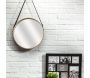 Miroir rond avec anse en PU Barber - THE HOME DECO FACTORY