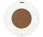 Miroir rond en bois sculpté blanc 60 cm - 36,90