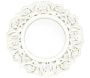 Miroir rond en bois sculpté blanc 60 cm - CMP-4354