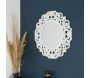 Miroir rond en bois sculpté blanc 60 cm - THE HOME DECO FACTORY