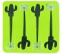 Moule à glaçons avec 4 agitateurs cactus (Lot de 3)