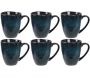 Mug en grès bleu au grès du temps 30 cl (Lot de 6)