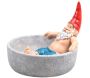Nain de jardin dans bain d'oiseau en résine - IMH-0461