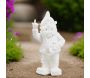 Nain de jardin en résine doigt d'honneur 7 x 8 x 20 cm - STOOBZ