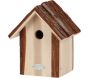 Nichoir Pour Oiseaux En Bois Sapin Avec Toit En écorce - Dimensions 20.3x21.5x24.3 Cm, Idéal Pour Rouge-gorge Et Petits Oiseaux
