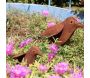 Oiseau décoratif en fer forgé rouillé - 