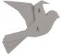 Oiseau fixation murale en résine gris mat origami - PRE-0827