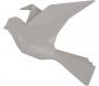 Oiseau fixation murale en résine gris mat origami