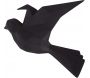 Oiseau fixation murale en résine noir mat origami