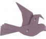 Oiseau fixation murale en résine violet mat origami - PRE-0831