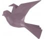 Oiseau fixation murale en résine violet mat origami