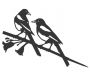 Oiseau sur pique pie eurasienne en acier corten