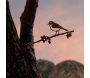 Oiseau sur pique pouillot des canaris en acier corten - METALBIRD