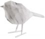 Oiseau en résine blanc effet marbre Origami
