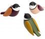 Oiseaux colorés à poser en polyérsine (Lot de 3)