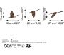 Oiseaux décoratifs en métal Rusty Birds (Lot de 3) - ASI-1253