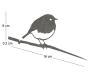 Oiseaux à planter mini rouge -gorge en acier corten (Lot de 3) - 9