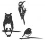 Oiseaux à planter taille mini en acier corten (Lot de 3)