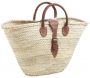 Panier couffin avec poignées et fermeture cuir
