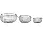Panier forme arrondie en métal (Lot de 3)
