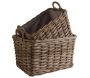 Panier gris en poelet (Lot de 2)