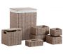 Panier à linge avec corbeilles en papier cordé (Lot de 7)