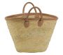Panier de marché palmier et cuir