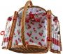 Panier pique-nique rond en osier clair 2 couvert Cerise - AUB-3750
