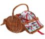 Panier pique-nique rond en osier clair 2 couvert Cerise - 113