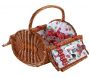 Panier pique-nique rond en osier clair 2 couvert Cerise