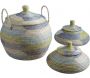 Panier rond jonc de mer (Lot de 3)