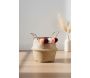 Panier rond en jonc naturel avec pompons - AUBRY GASPARD