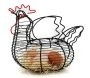 Panier à  œufs poule en métal - AUB-7185