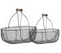 Paniers en grillage vieilli et bois (Lot de 2)