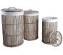 Paniers à linge en poelet gris (Lot de 3)
