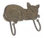 Patère chat en métal vieilli