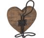 Patère coeur 1 crochet en bois de pin