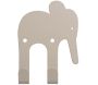 Patère enfant en métal 2 crochets elephant gris