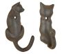 Patère queue d'animal en fonte (Lot de 2)