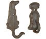 Patère queue d'animal en fonte (Lot de 2)