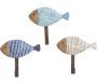 Patères en bois et métal Poissons (Lot de 3)