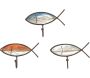 Patères en bois et métal Poissons colorés (Lot de 3)