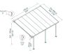 Pergola à adosser en aluminium gris et polycarbonate Feria - PAA-0316