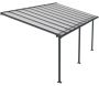 Pergola à adosser en aluminium gris et polycarbonate Olympia