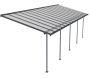Pergola à adosser en aluminium gris et polycarbonate Sierra