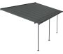 Pergola à adosser en aluminium et polycarbonate gris Capri