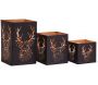 Photophore carré tête de cerf (Lot de 3)